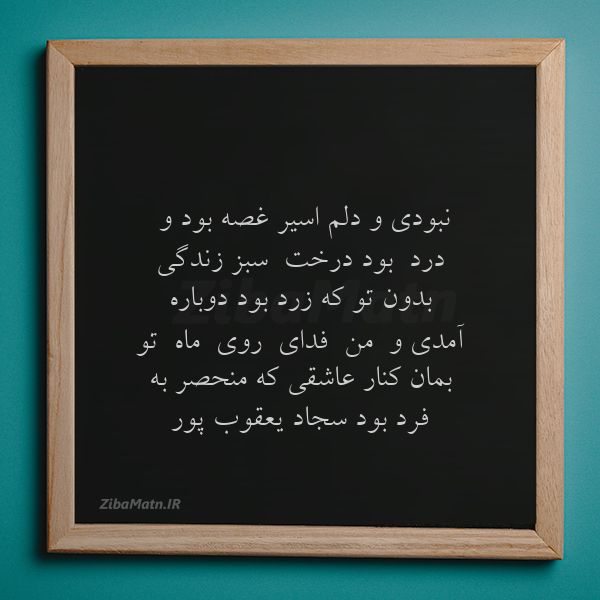 نبودی و دلم اسیر غصه بود و  د