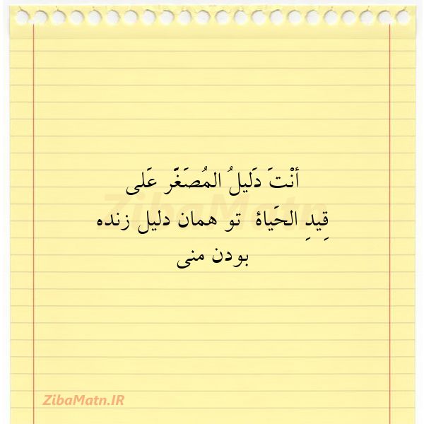 أنْتَ دَلیلُ المُصَغَّر عَلى ق