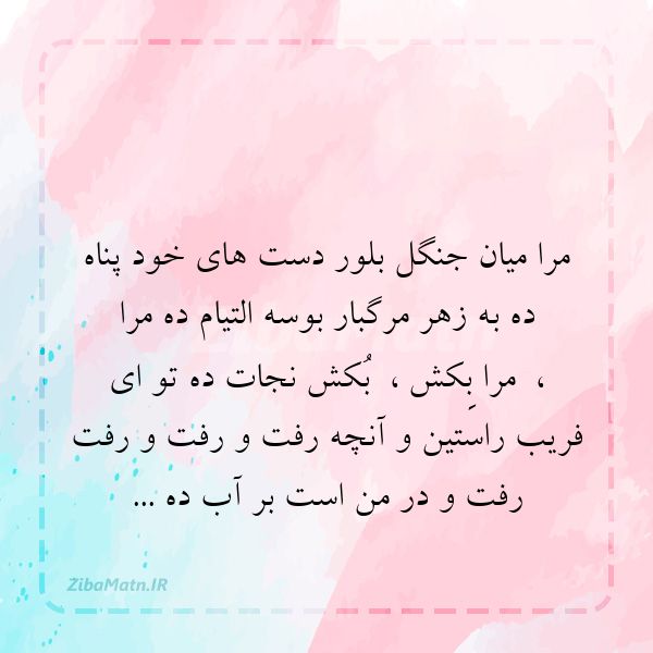 عکس نوشته شعر معاصر مرا میان جنگل بلور دست