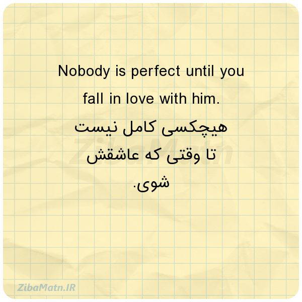 عکس نوشته Nobody is perfect until you fa