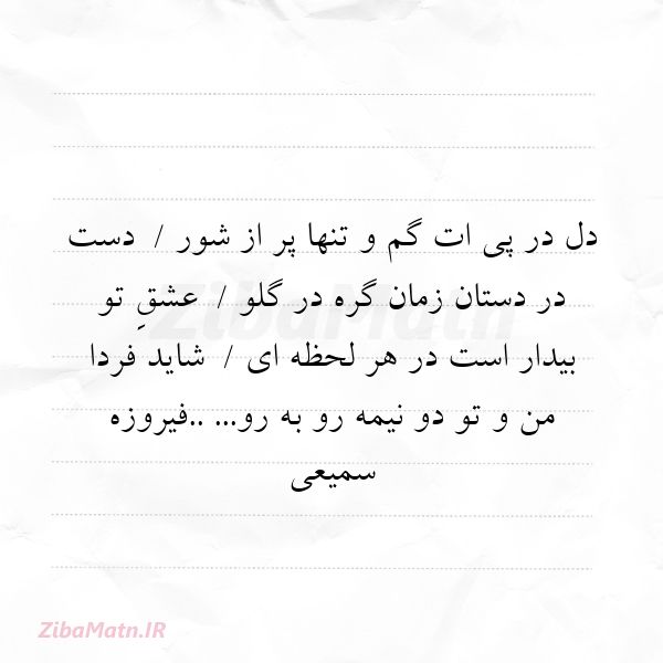 دل در پی ات گم و تنها پر از شو