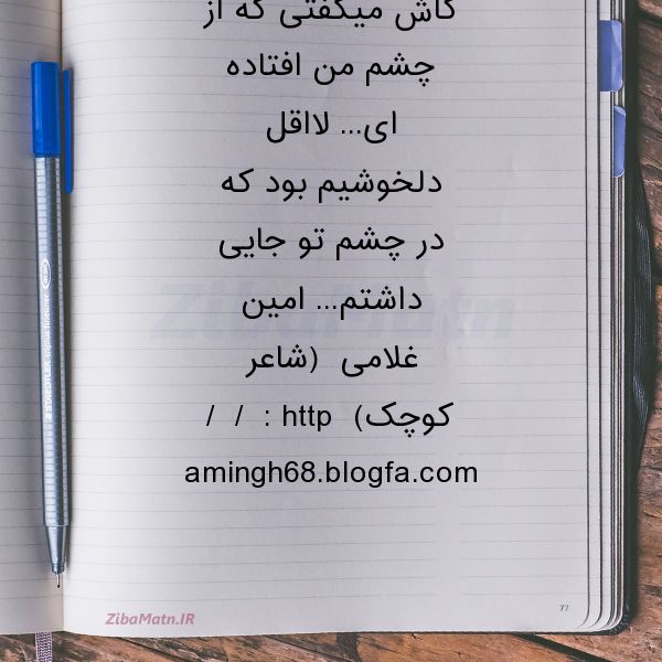 عکس نوشته امین غلامی کاش میگفتی که از چشم من افتاده