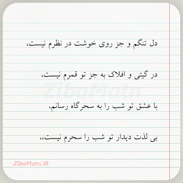 دل تنگم و جز روی خوشت