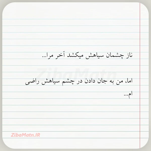 ناز چشمان سیاهش میکشد آخر مرا