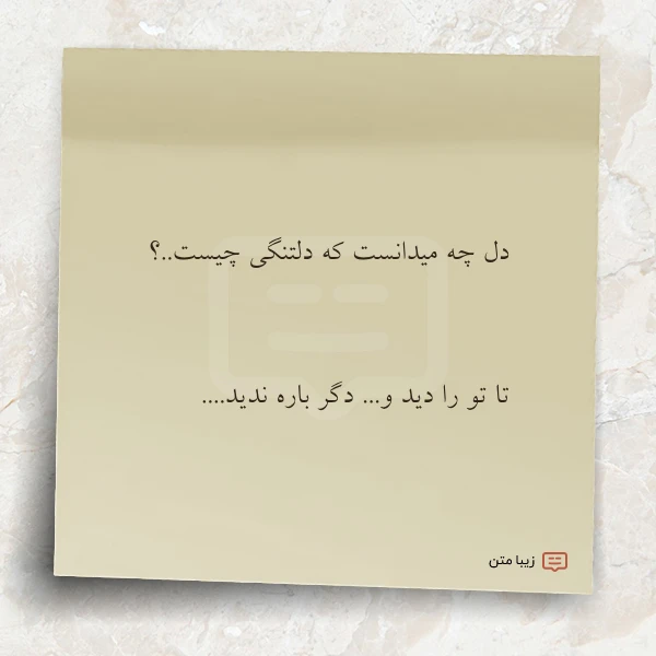 دل چه میدانست که دلتنگی چیست