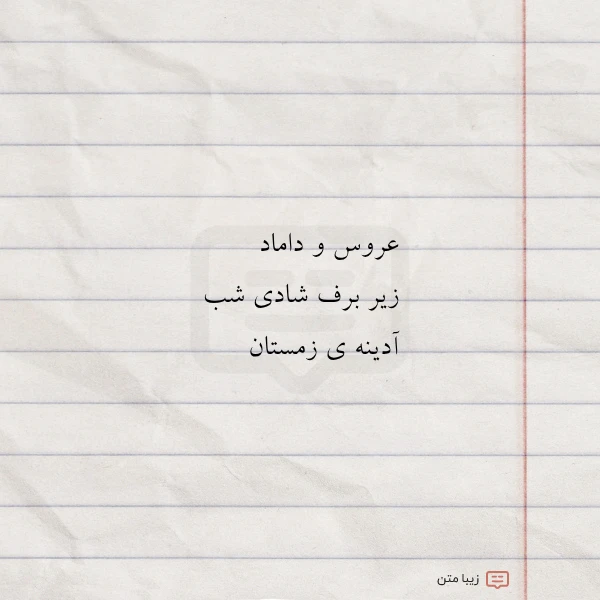 عروس و داماد زیر برف