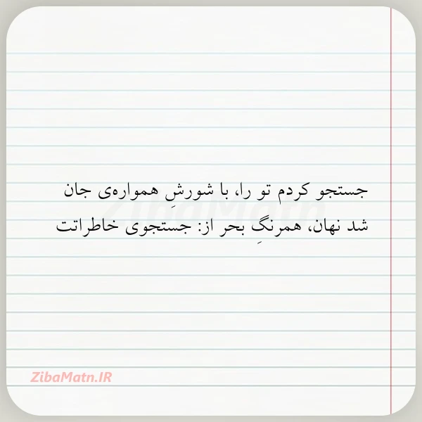 عکس نوشته جستجو کردم تو را با شورش