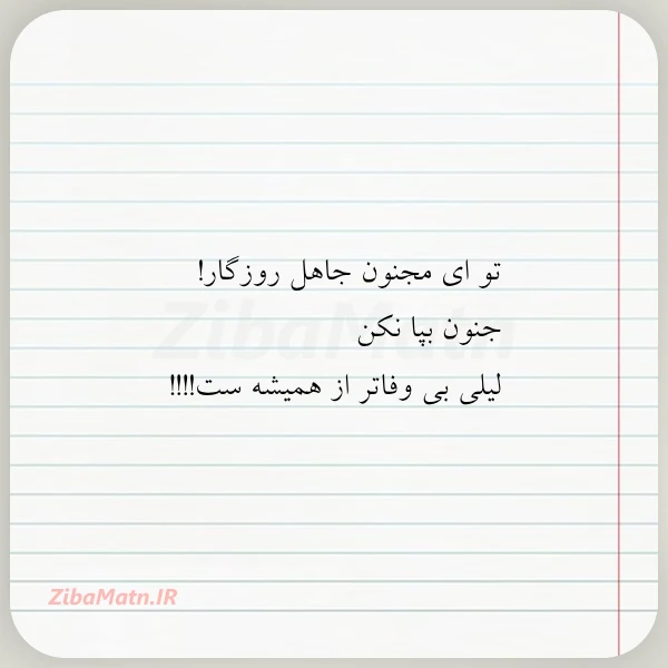 تو ای مجنون جاهل روزگار جنون