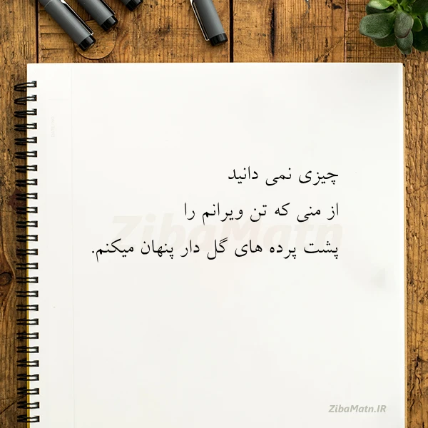 چیزی نمی دانید از منی که