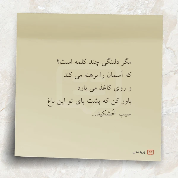 مگر دلتنگی چند کلمه است که