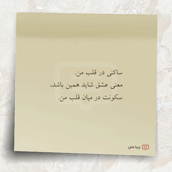 ساکنی در قلب من معنی عشق