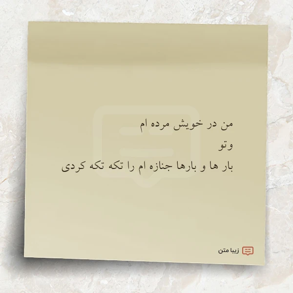 من در خویش مرده ام وتو