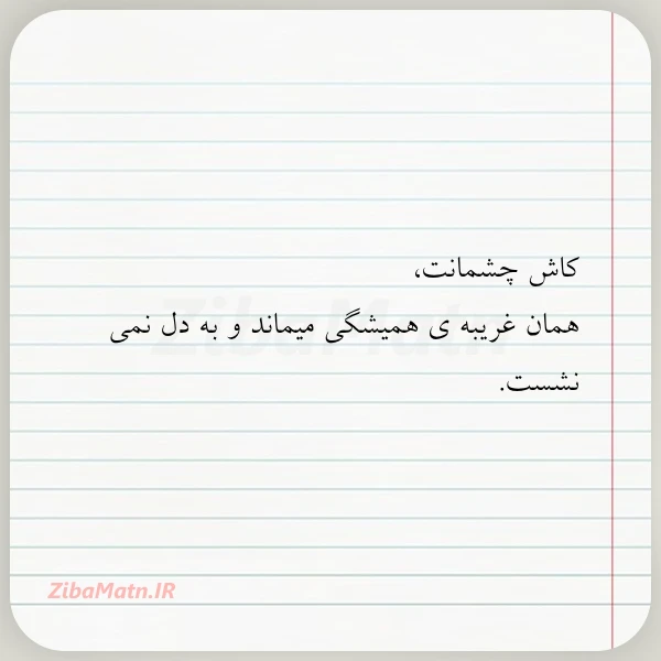 کاش چشمانت همان غریبه ی همیشگی