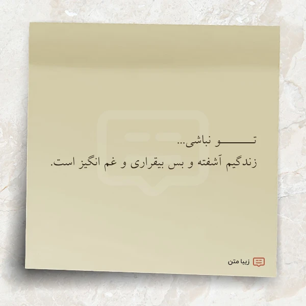 تـــــــو نباشی زندگیم آشفته و بس