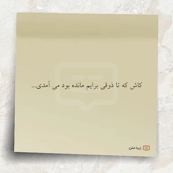 کاش که تا ذوقی برایم مانده