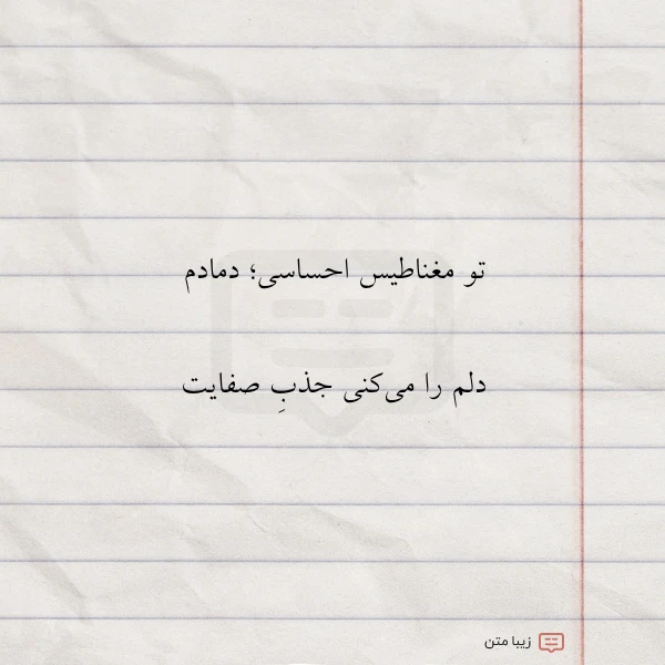 تو مغناطیس احساسی دمادم دلم را