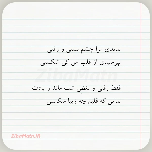 ندیدی مرا چشم بستی و رفتی