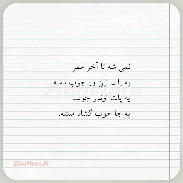 نمی شه تا آخر عمر یه