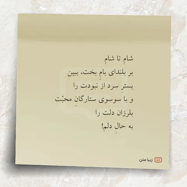 شام تا شام بر بلندای بام