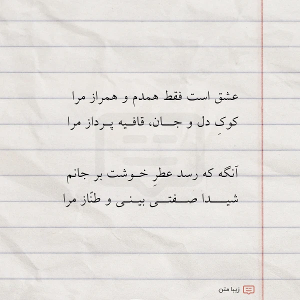 عشق است فقط همدم و همراز