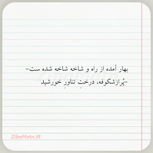 بهار آمده از راه و شاخه