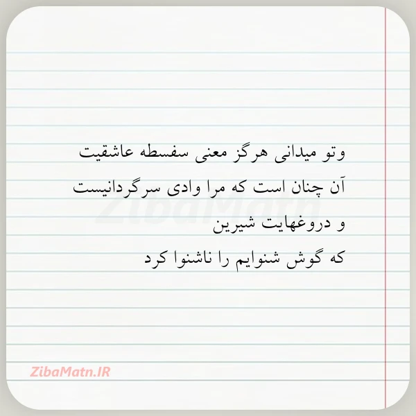 وتو میدانی هرگز معنی سفسطه عاشقیت