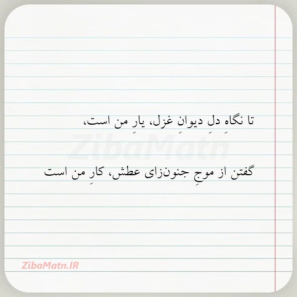 تا نگاه دل دیوان غزل یار