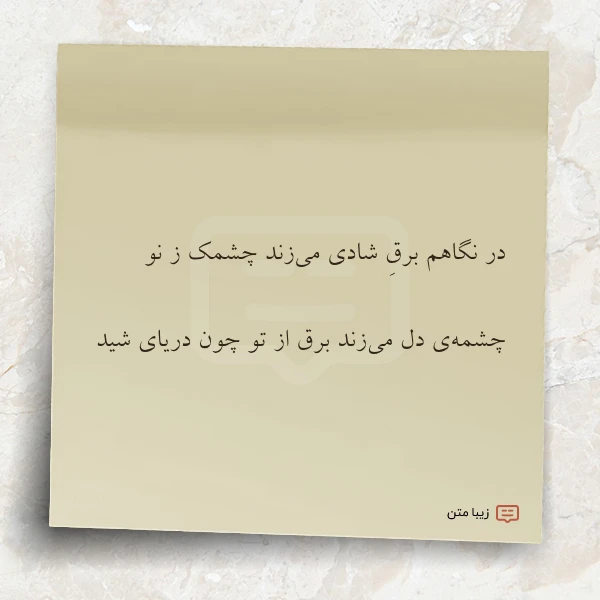 در نگاهم برق شادی می زند