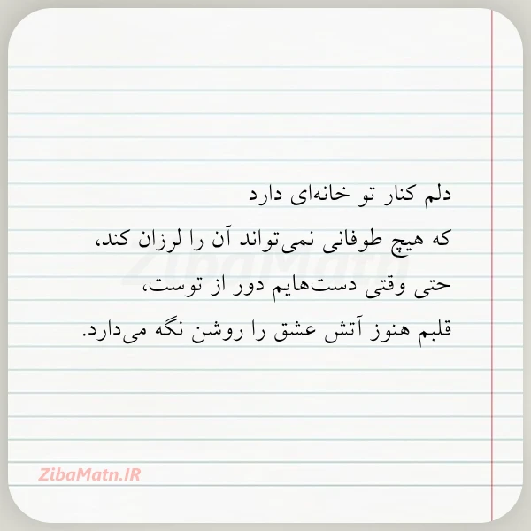 دلم کنار تو خانه ای دارد