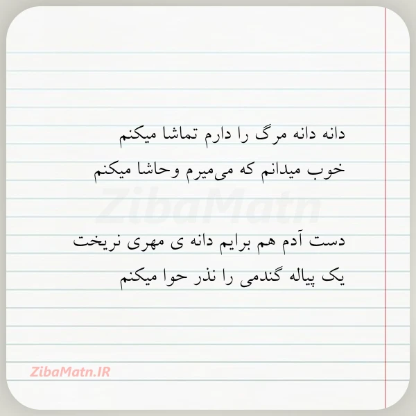 دانه دانه مرگ را دارم تماشا