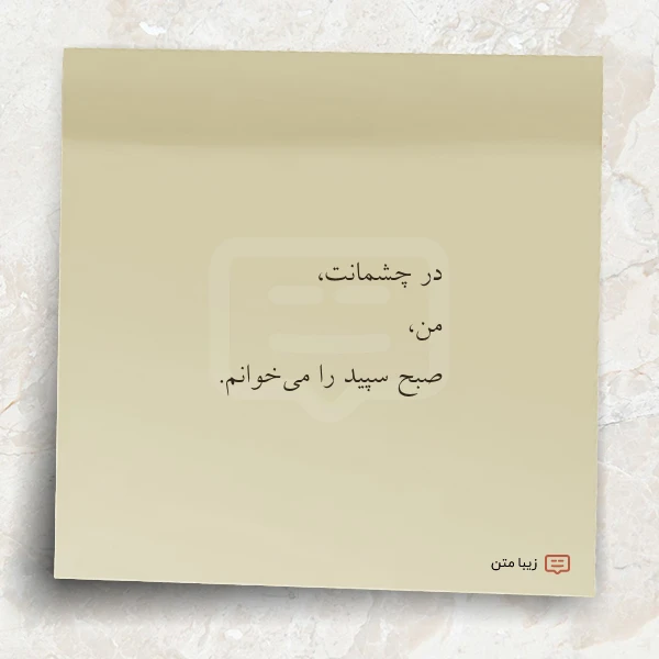 در چشمانت من صبح سپید را