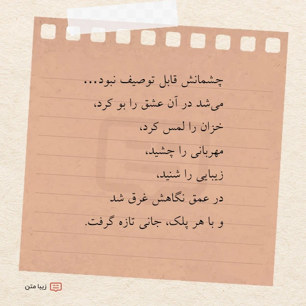 چشمانش قابل توصیف نبود می شد