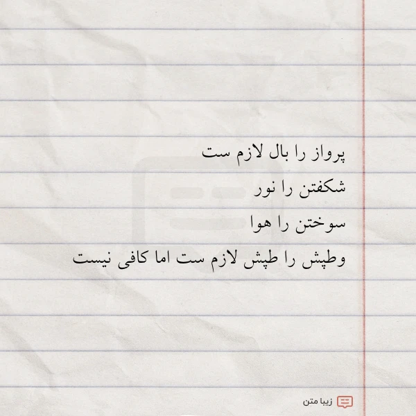 پرواز را بال لازم ست شکفتن