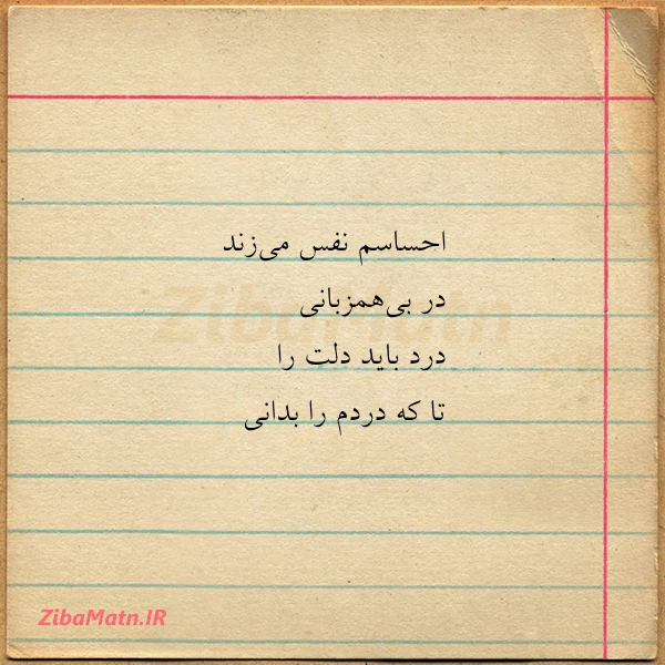 احساسم نفس می زند در بی