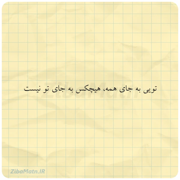 تویی به جای همه هیچکس به