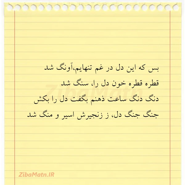 بس که این دل در غم