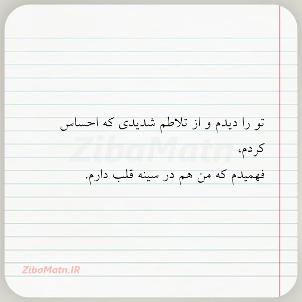 تو را دیدم و از تلاطم