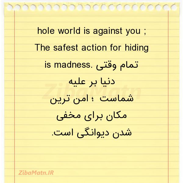عکس نوشته hole world is against you T