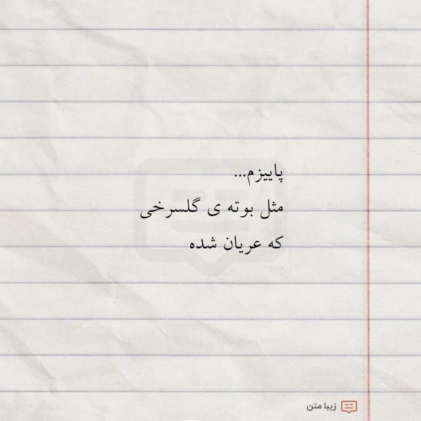 پاییزم مثل بوته ی گلسرخی که