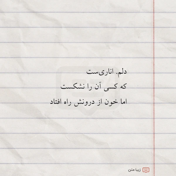 عکس نوشته دلم اناری ست که کسی آن