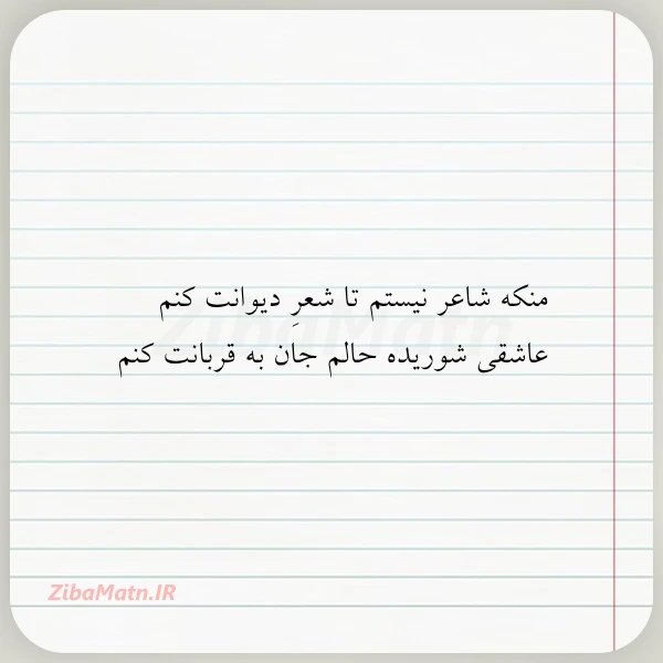 منکه شاعر نیستم تا شعر دیوانت
