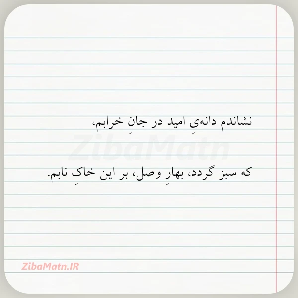 نشاندم دانه ی امید در جان