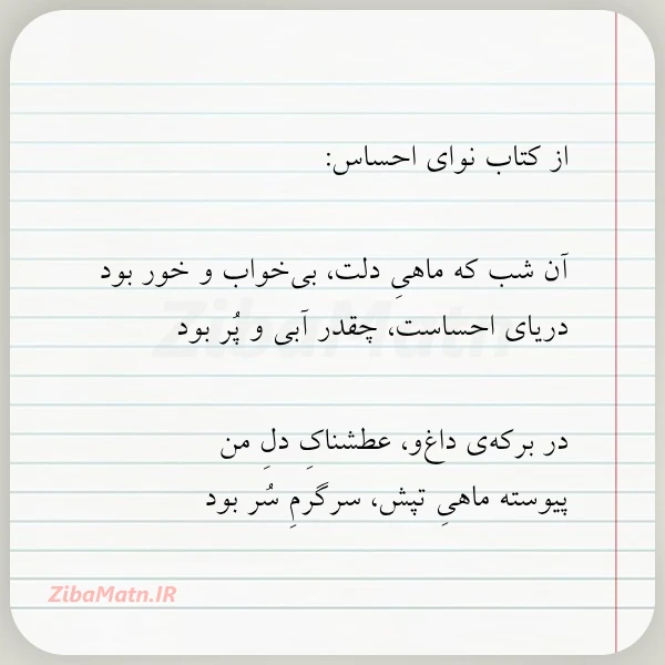 از کتاب نوای احساس آن شب