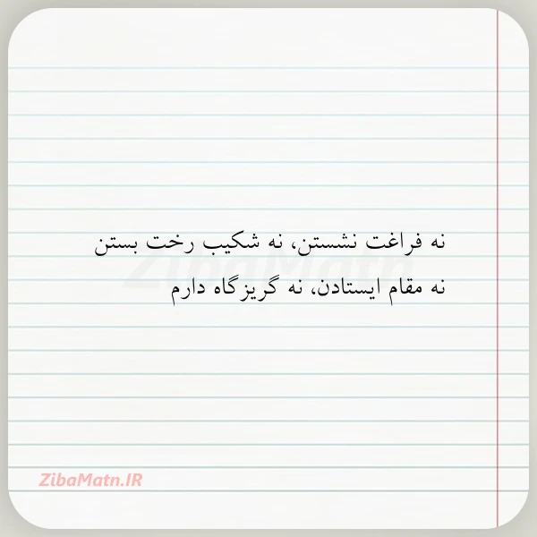 نه فراغت نشستن نه شکیب رخت