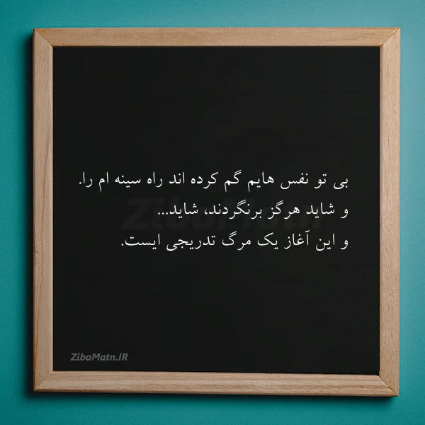 بی تو نفس هایم گم کرده
