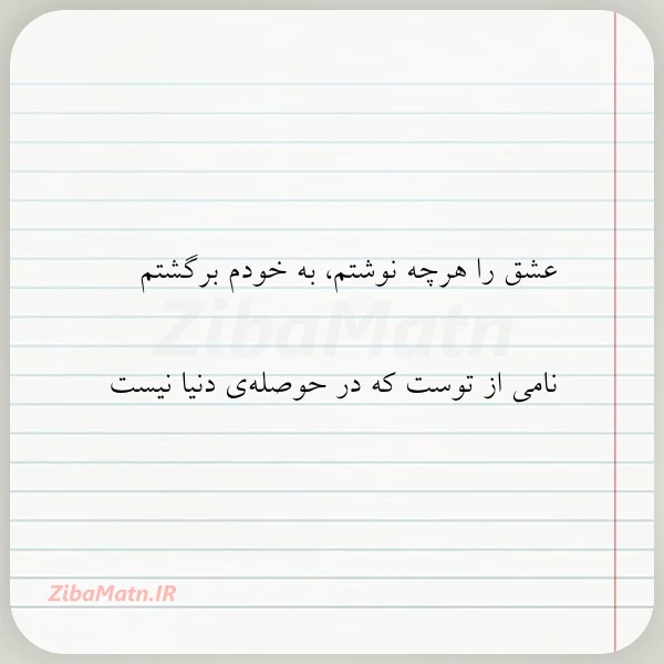 عشق را هرچه نوشتم به خودم