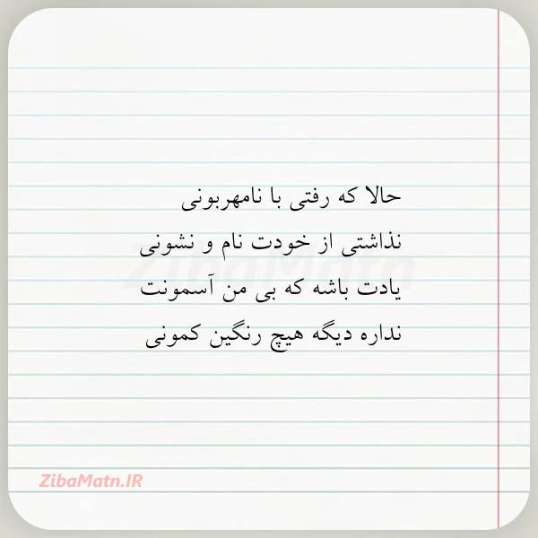 حالا که رفتی با نامهربونی نذاشتی