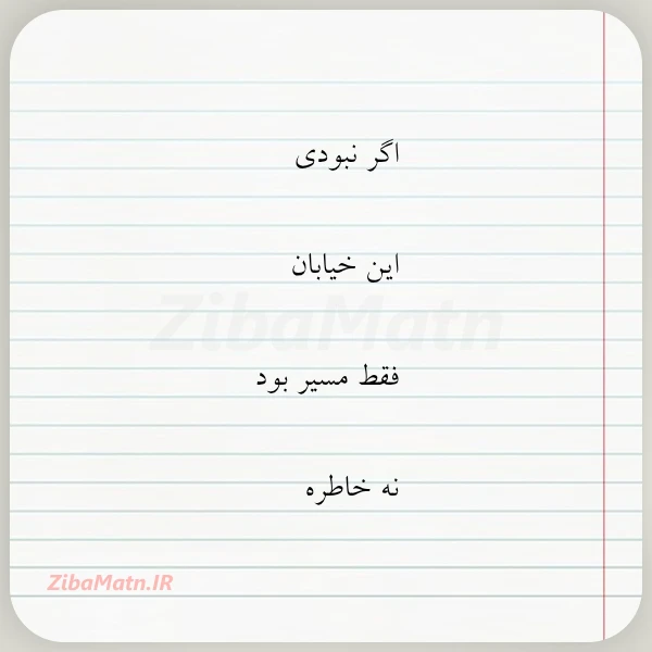 اگر نبودی این خیابان فقط مسیر