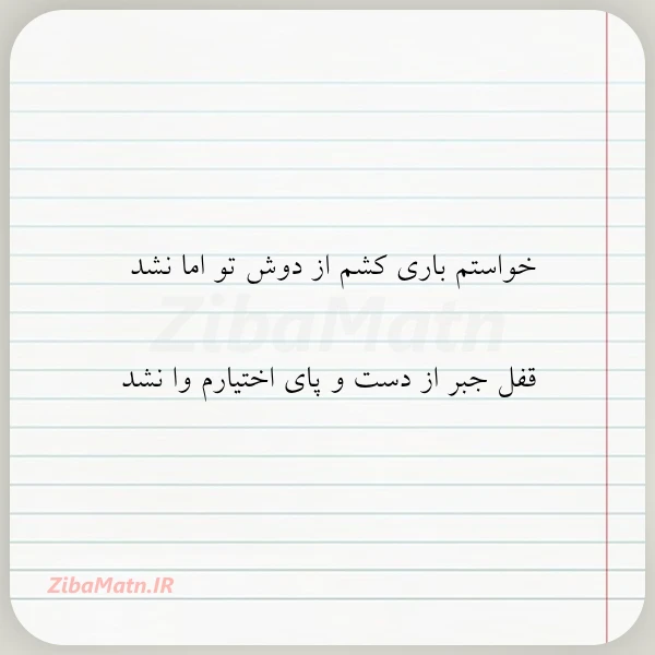خواستم باری کشم از دوش تو