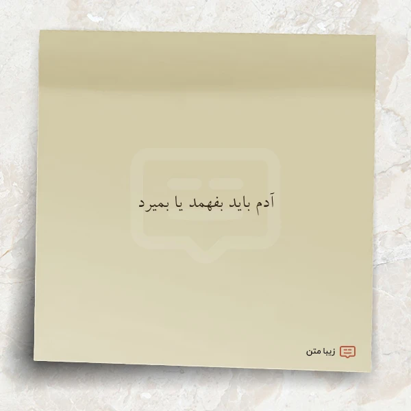 آدم باید بفهمد یا بمیرد